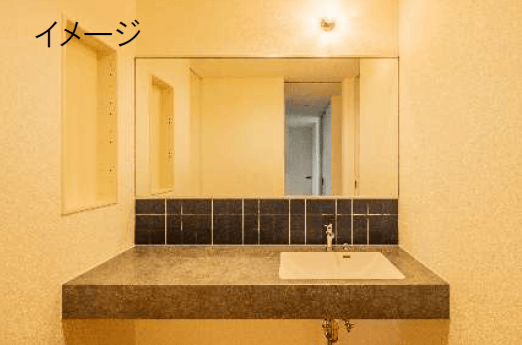 壁の端から端までの鏡のイメージ